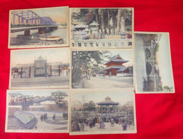 絵葉書 東京名所 手彩色 7枚 / ええかなや / 古本、中古本、古書籍の