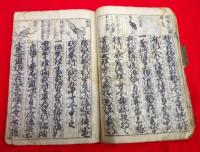 御成敗式目　絵入　　　扉・唐土張華の博物誌ニ日伯国（４丁）