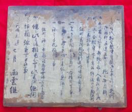 江戸時代の古文書1枚　風俗資料　　　（木箱の一部に貼り付け）
