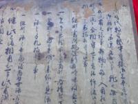 江戸時代の古文書1枚　風俗資料　　　（木箱の一部に貼り付け）