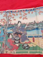 花紅葉祝の酒盛 　木版画　　　　豊国画 　