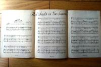 楽譜【軽音楽 夕陽に赤い帆（アメリカ民謡より）/Ｂ５サイズ・６ページ一枚物】タジマ楽譜出版社（昭和２４年）