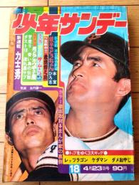 【週刊少年サンデー（昭和４７年１８号）】新連載「力士勇/池内誠一」・巻頭カラーグラビア「まんが家の裏側/赤塚不二夫・水島新司他」等