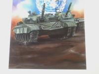 直筆原画【桧山良昭著「第三次世界大戦（１） ロシアの内戦」表紙/渡辺文也・画（サイン入り）】平成６年