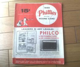 洋書【大リーグ １９５９フィラデルフィア・フィリーズ・オフィシャルスコアカード（Ａ４サイズ・全２８ページ）】昭和３４年