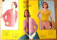 洋書【トリコットシックス ＴＲＩＣＯＴＳ ＣＨＩＣＳ（昭和３１年）】フランス製編み物誌（A４サイズ・全２８ページ）