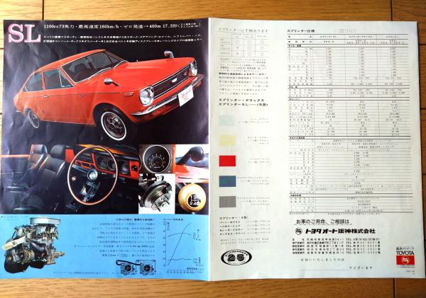 トヨタ・スプリンター（SL・デラックス）パンフレット】トヨタ自動車