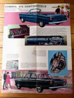 洋書【フォード・コンサル３７５コンバーチブル・カタログ（一枚物・全８ページ）】フォード・モーター・カンパニー（昭和３６年/英国版）