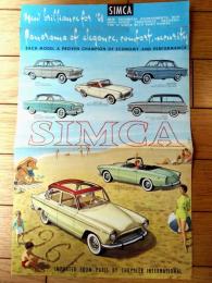 洋書【シムカ 新しい輝き’６１・カタログ（一枚物・全６ページ）】ＳＩＭＣＡ（昭和３６年/英語版）