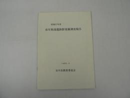 昭和57年度 市川東部遺跡群発掘調査報告