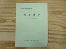 高原遺跡 : 第2・3・4次調査報告書