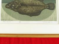 原田拓版画「魚（鰈）」