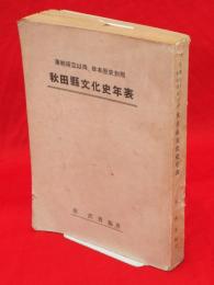 秋田縣文化史年表　藩制確立以降、日本歴史對照 : 慶長七年から昭和二十六年九月迄