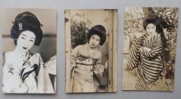 戦前ブロマイド　美人さん３枚