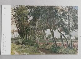 絵葉書　彩色　棟方寅雄 樹々　第21回二科美術展覧会出品