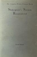 Shakespeare’s Sonnets Reconsidered