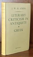 Literary Criticism in Antiquity: A Sketch of its Development. Vol. I: Greek
