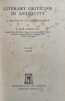 Literary Criticism in Antiquity: A Sketch of its Development. Vol. I: Greek