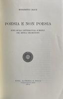 Poesia e non poesia; note sulla letteratura europea del secolo decimonono