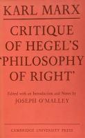 Karl Marx: Critique of Hegel’s ‘Philosophy of Right’(Cambridge Studies in the History and Theory of Politics)
