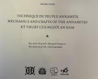 Henri Oger.Technique du peuple Annamite: Mechanics and Crafts of the Annamites (Kỹ thuật của người An Nam)