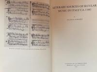 Literary Sources of Secular Music in Italy(CA.1500)