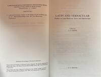 Latin and Vernacular: Studies in Late-Medieval Texts and Manuscripts. (York Manuscripts Conference: Proceedings Series I.)