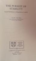 The Pursuit of Stability: Social Relations in Elizabethan London (Cambridge Studies in Early Modern British History)