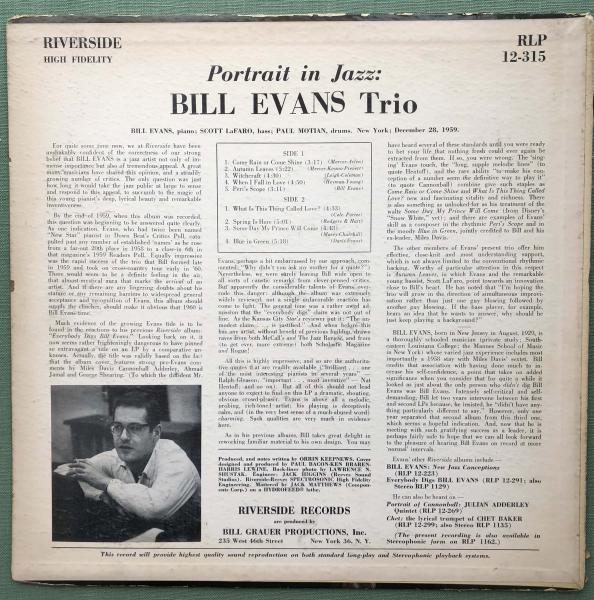 Portrait in Jazz Bill Evans Trio USオリジナル(Bill Evans) / 古本 