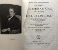Webster's New International Dictionary of the English Language;Based on the international dictionary of 1890 and 1900. Now completely revised in all departments including also a dictionary of geography and of biography, being the latest authentic quarto edition of the Merriam Series with a Reference History of the World.