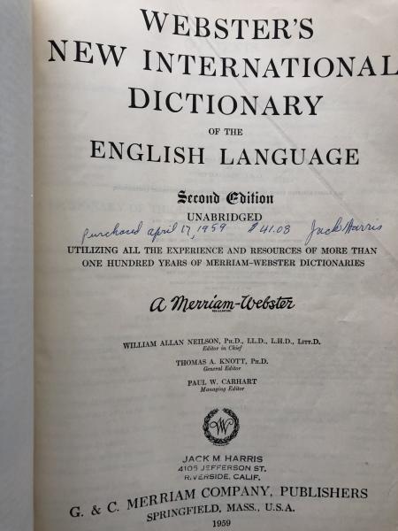 Webster's international dictionary of