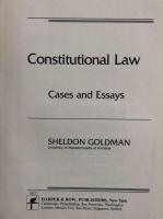 Constitutional Law Cases and Essays