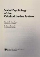 Social Psychology of the Criminal Justice System