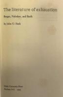 The literature of exhaustion: Borges, Nabokov, and Barth