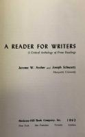 A Reader for Writers: A Critical Anthology of Prose Readings