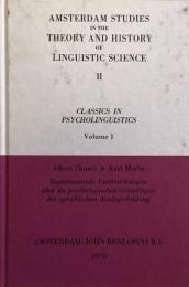 Amsterdam studies in the theory and history of linguistic science II：
Classics in psycholinguistics Volume1：
Experimentelle Untersuchungen Ueber Die Psychologische Grundlagen Der Sprachlichen Analogiebildung