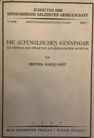 Die Altenglischen Kenningar  Ein Beitrag zur Stilkunde Altgermanischer Dichtung.