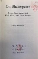 On Shakespeare: Jesus, Shakespeare, and Karl Marx, and other essays