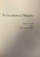 Encyclopedia of Philosophy Volume 7 & 8 Index