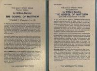 The Gospel of Matthew Vol 1・2  The Daily Study Bible Series