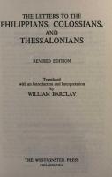 The Letters to the Philippians, Colossians and Thessalonians　