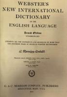 Webster's New International Dictionary of of the English Language