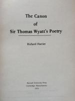 The Canon of Sir Thomas Wyatt's Poetry