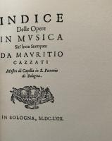 Indice delle opere di musica degli editori bolognesi  (Rist Anast 1663-1748)