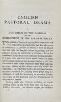English Pastoral Drama from the Restoration to the Date of the Publication of the ''Lyrical Ballads'' (1660 - 1798)
