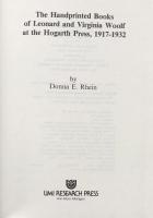 The Handprinted Books of Leonard and Virginia Woolf at the Hogarth Press, 1917-1932 (Studies in Modern Literature　No.52)
