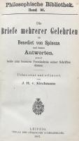 Die Briefe mehrerer Gelehrten an Benedict von Spinoza und dessen Antworten, soweit beide zum besseren Verständnis seiner Schriften dienen
  Philosophische Bibliothek.Band 96.