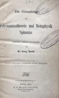 Die Grundzüge der Erkenntnistheorie und Metaphysik Spinozas 