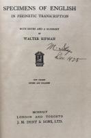Specimens of English in Phonetic Transcription with Noted and a Glossary