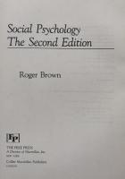 Social Psychology: The Second Edition